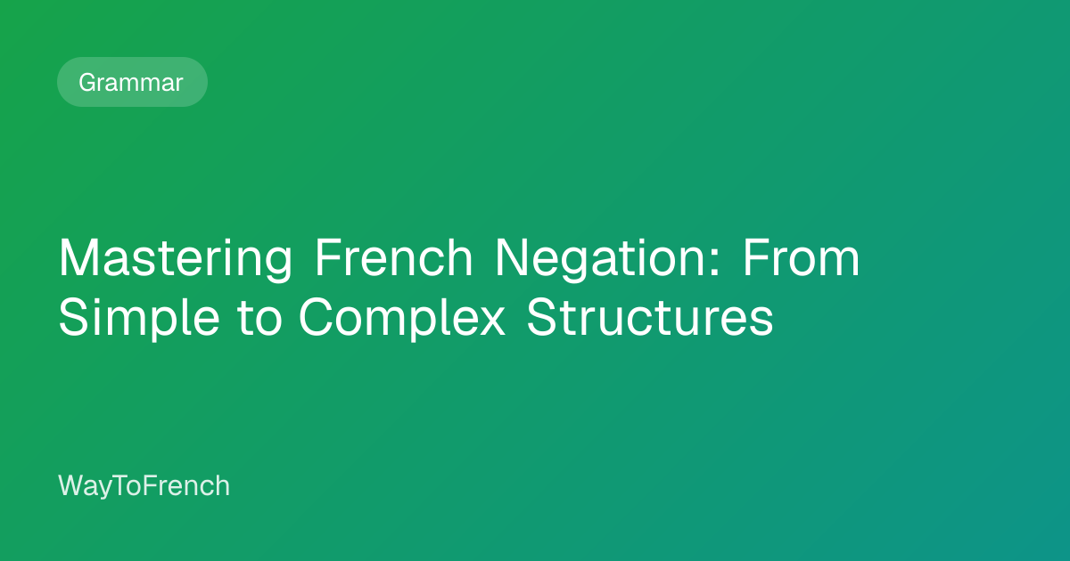 Mastering French Negation: From Simple to Complex Structures | WayToFrench